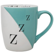 Wholesale - 16oz Green and White Diagonol Color Block Bullet Mug: "ZZZ" in Black with â€œStill Sleeping" Inside C/P 36, UPC: 634894037264